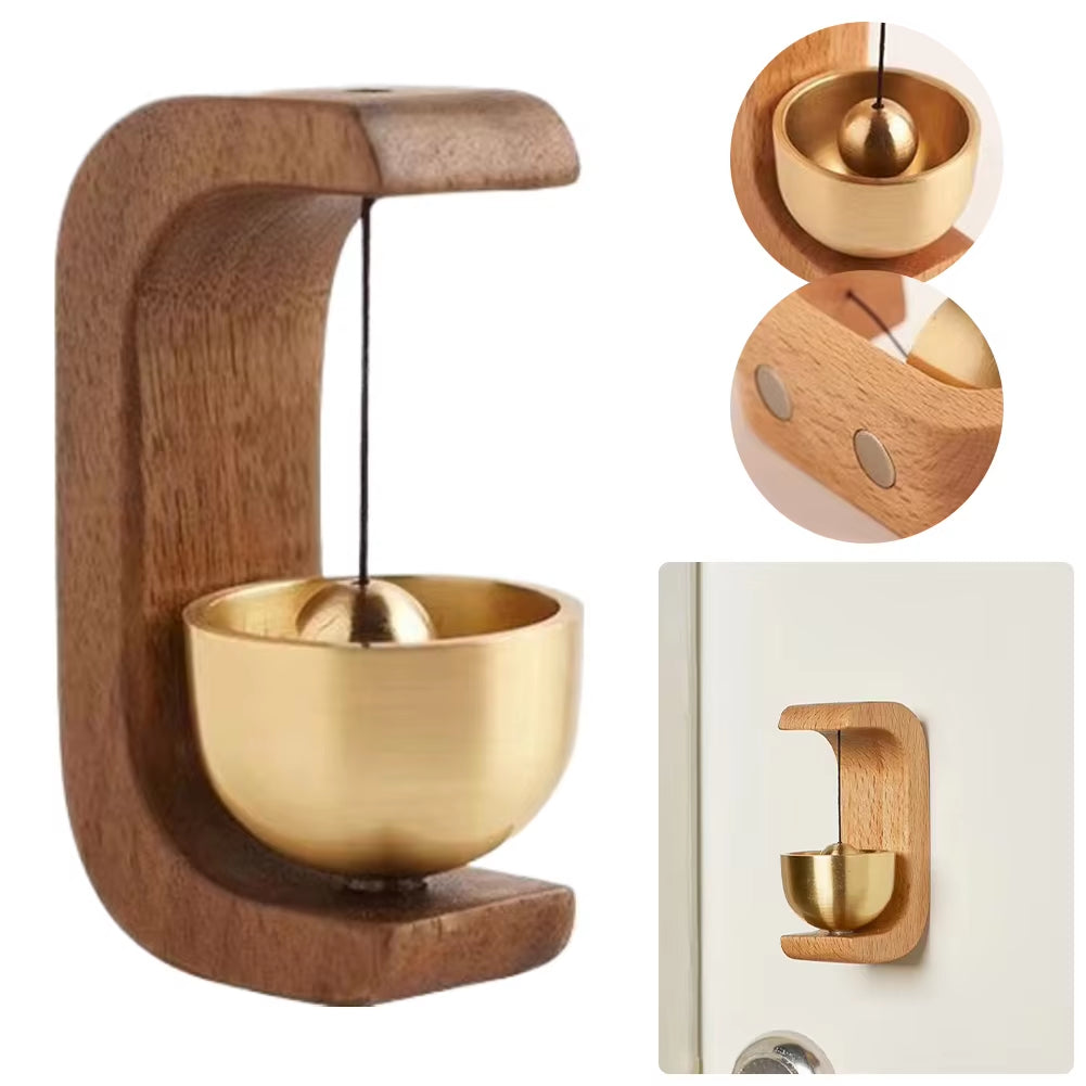 Magnetic Wood Doorbell Chime Hanging Wooden Wind Chimes Decorative Loud Door Bell Wind Loud Door Bell Home Decorations