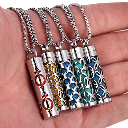 New Aromatherapy Jewelry Necklaces Essential Oil Diffuser Necklace Stainless Steel Open Locket Aroma Scent Perfume Necklace